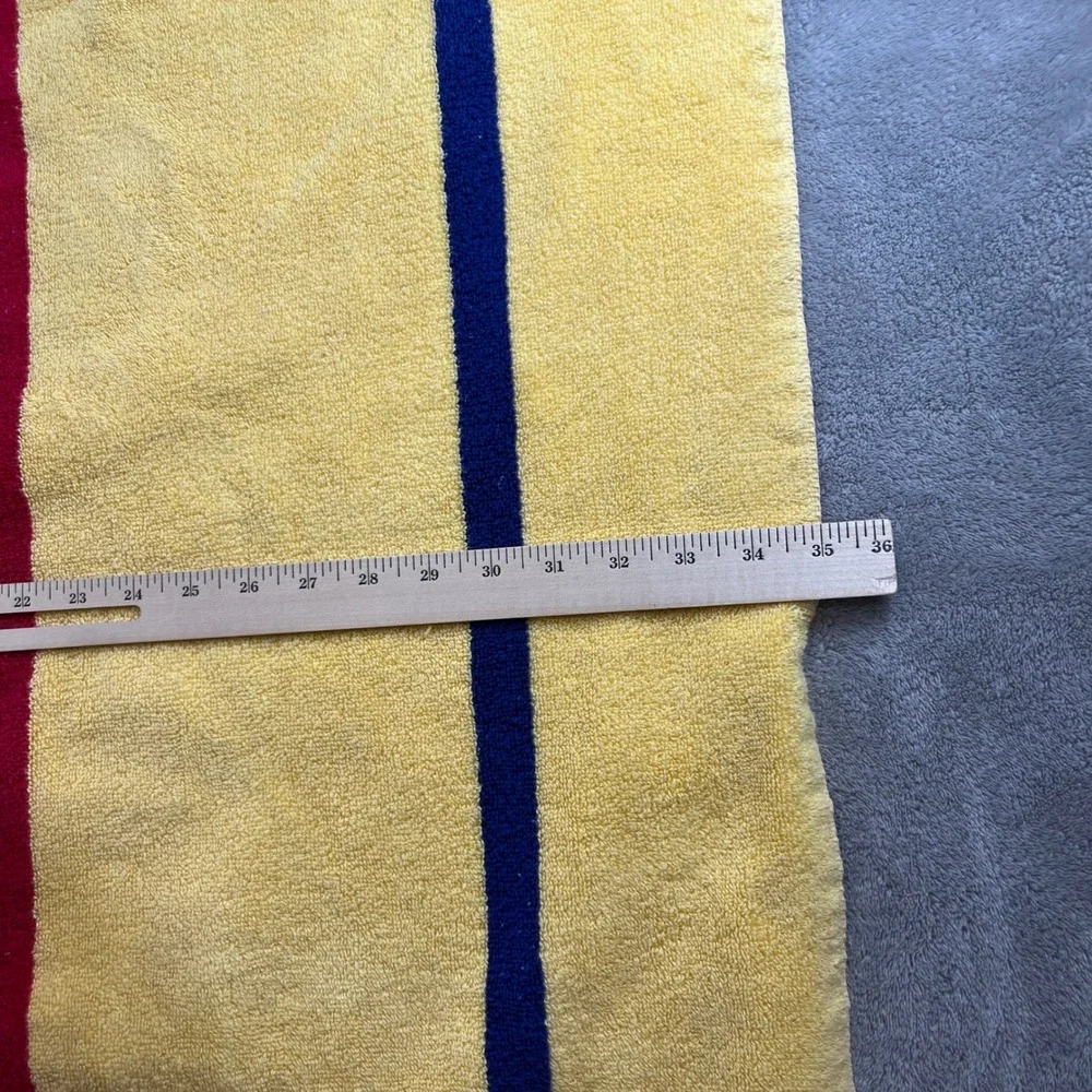 Vintage Ralph Lauren Beach Towel Striped Cotton USA Resort Coastal Preppy 64x35